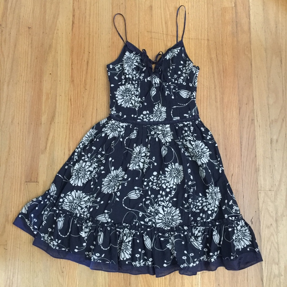 Forever 21 blue white boho corset dress sz S